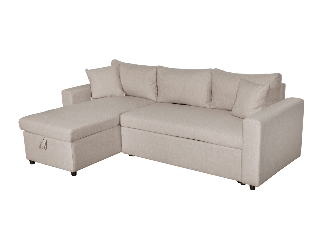 Canapé d'Angle MARIA Réversible et Convertible avec Coffre en tissu