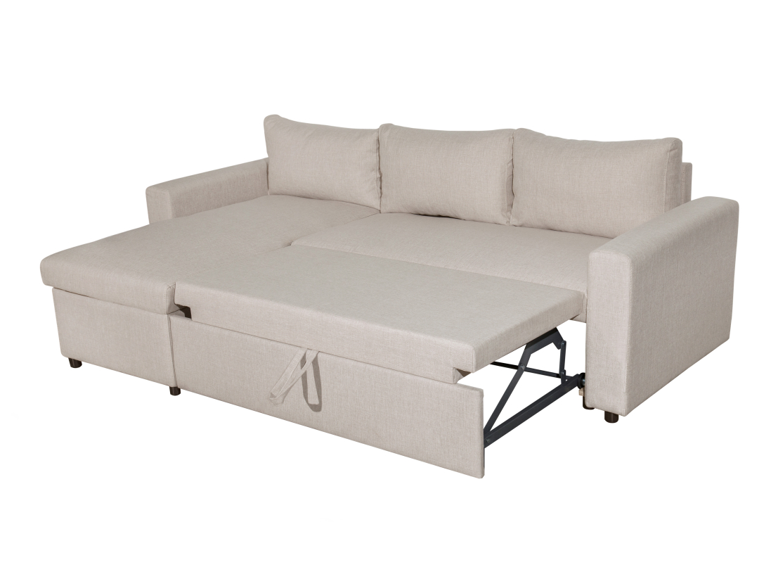 Canapé d'Angle MARIA Réversible et Convertible avec Coffre en tissu