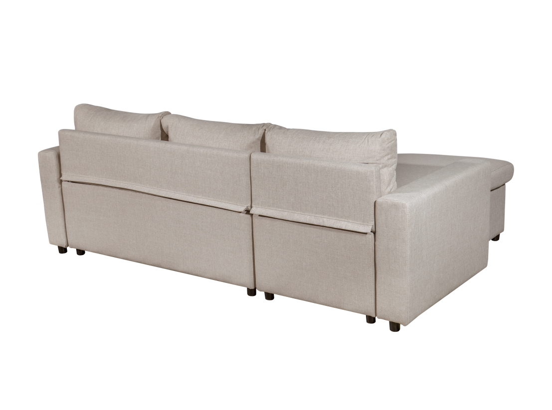 Canapé d'Angle MARIA Réversible et Convertible avec Coffre en tissu