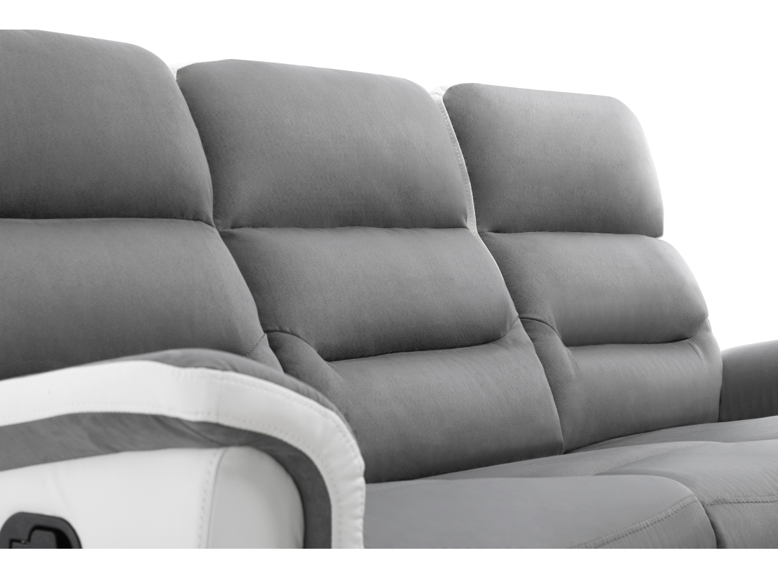 PACK Canapé relax 3 places et 1 fauteuil en PU Blanc et MF Gris