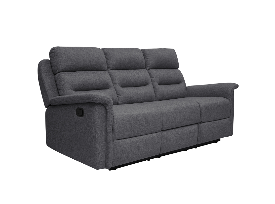 RELAXXO - Ensemble canapé relax manuel LÉON 3 places + fauteuil manuel en tissu