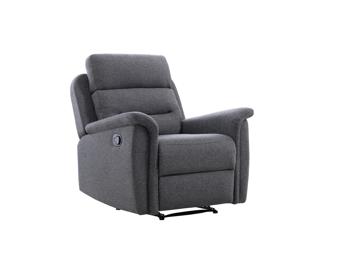 RELAXXO - Ensemble canapé relax manuel LÉON 3 places + fauteuil manuel en tissu