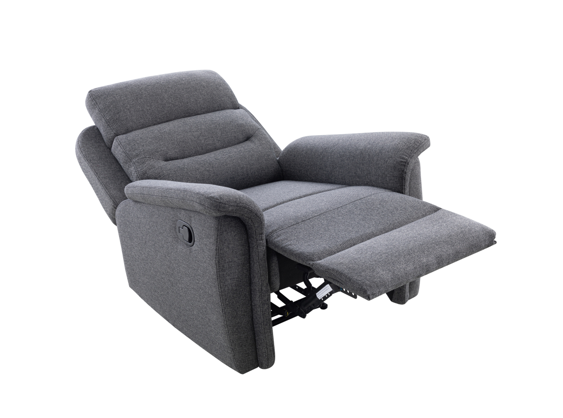 RELAXXO - Ensemble canapé relax manuel LÉON 3 places + fauteuil manuel en tissu