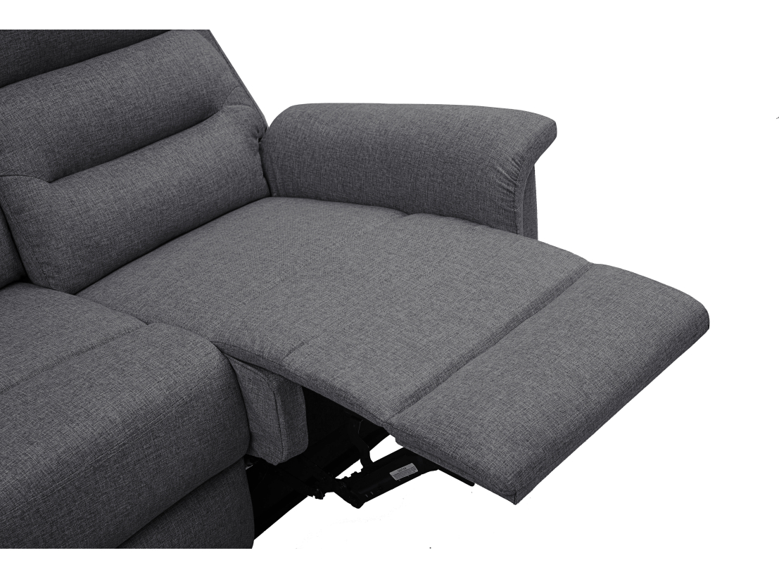 RELAXXO - Ensemble canapé relax manuel LÉON 3 places + fauteuil manuel en tissu