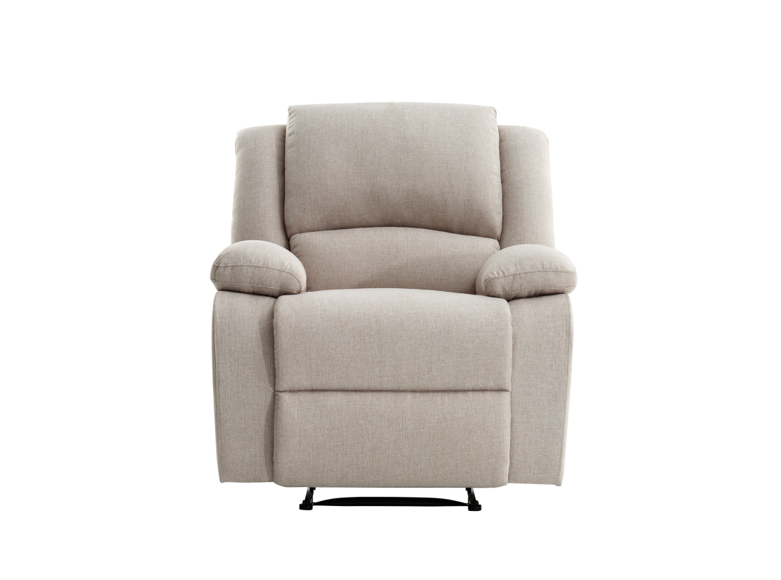 RELAXXO - Ensemble canapé relax manuel LEO 3 places + fauteuil manuel en tissu