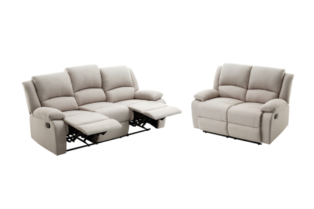RELAXXO - Ensemble canapés relax manuels LEO 3 + 2 places en tissu
