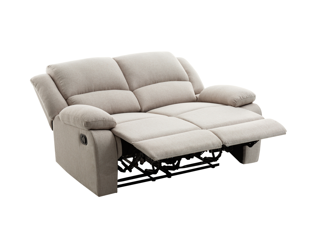 RELAXXO - Ensemble canapé relax manuel LEO 2 places + fauteuil manuel en tissu