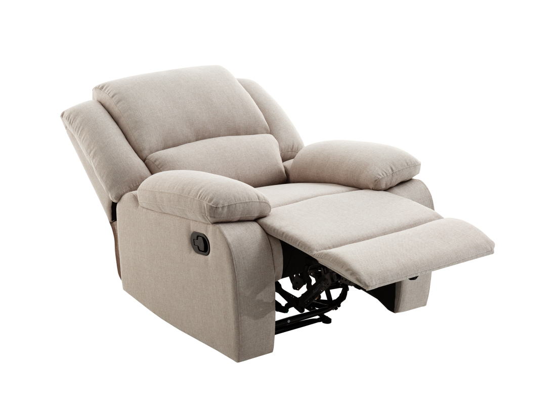 RELAXXO - Ensemble canapé relax manuel LEO 2 places + fauteuil manuel en tissu