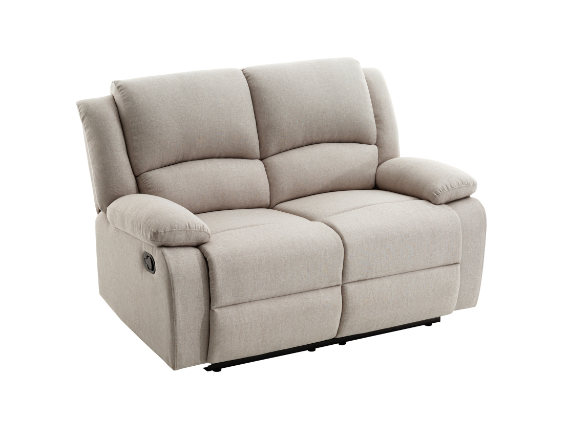 RELAXXO - Ensemble canapé relax manuel LEO 2 places + fauteuil manuel en tissu