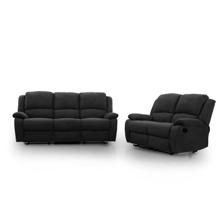 RELAXXO - Ensemble canapés relax manuels LEO 3 + 2 places en microfibre