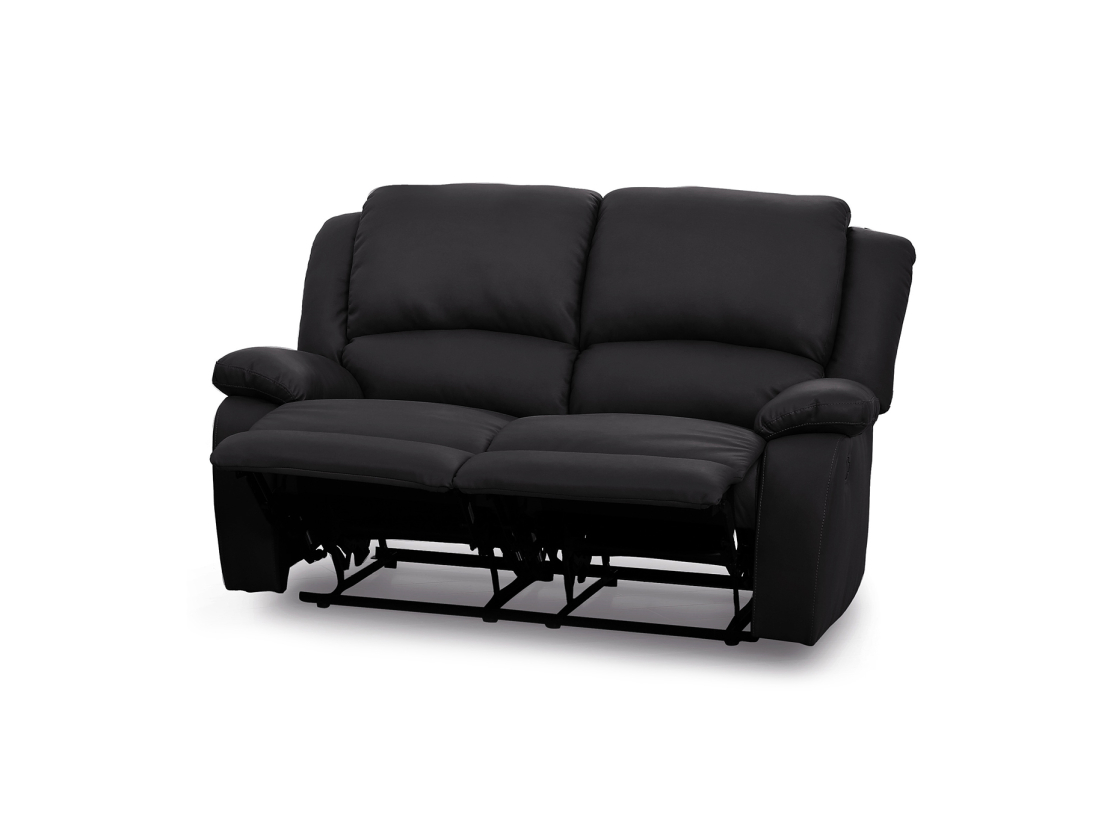 RELAXXO - Ensemble canapé relax manuel LEO 2 places + fauteuil manuel en simili