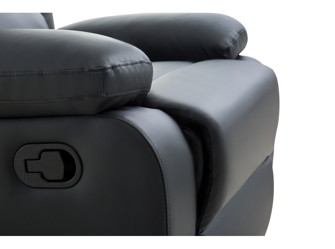 RELAXXO - Ensemble canapé relax manuel LEO 2 places + fauteuil manuel en simili
