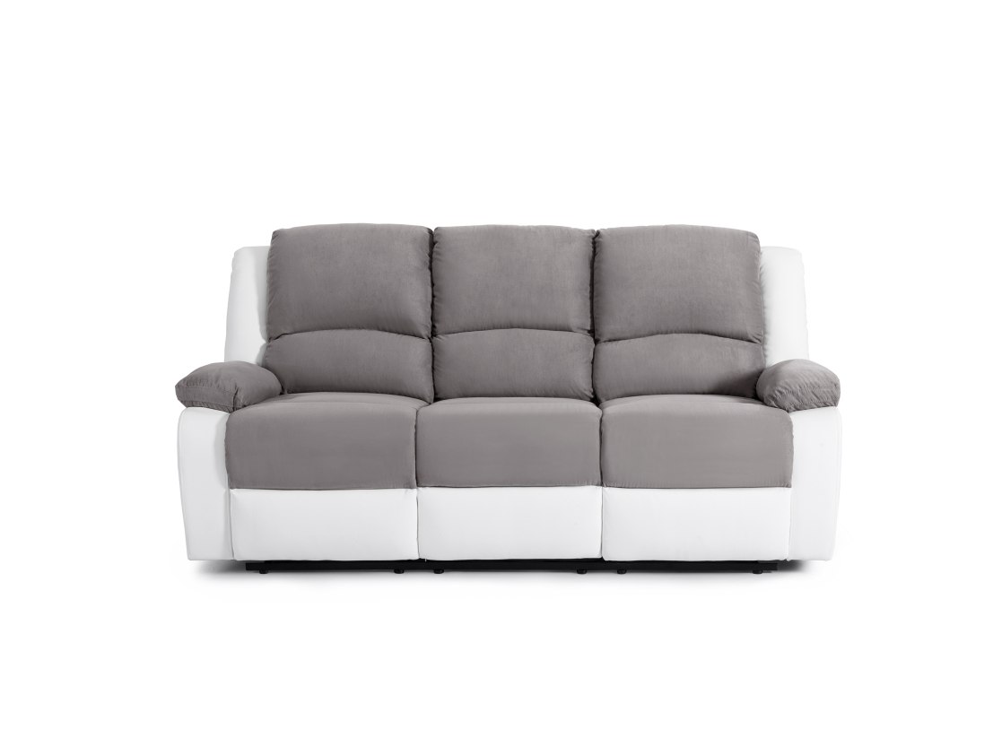 RELAXXO - Ensemble canapés relax manuels LEO 3 + 2 places en microfibre et simili