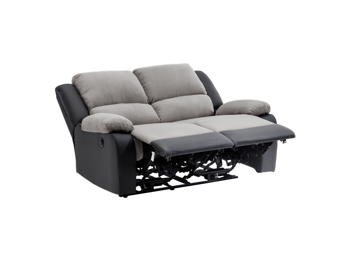 RELAXXO - Ensemble canapé relax électrique LEO 2 places + fauteuil releveur en microfibre et simili