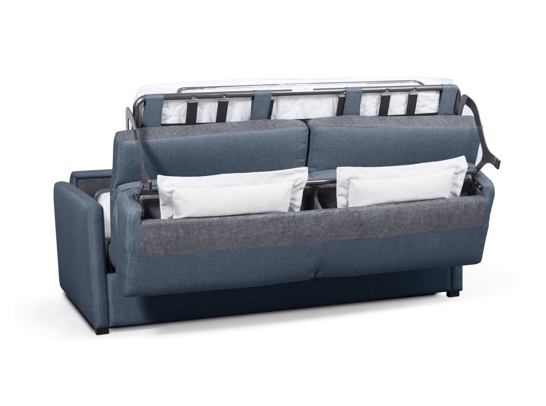 Canapé Convertible 3 Places Diana - Tissu Gris - Couchage 140 Cm - Dimensions 194x99x82 Cm - Convertible Express