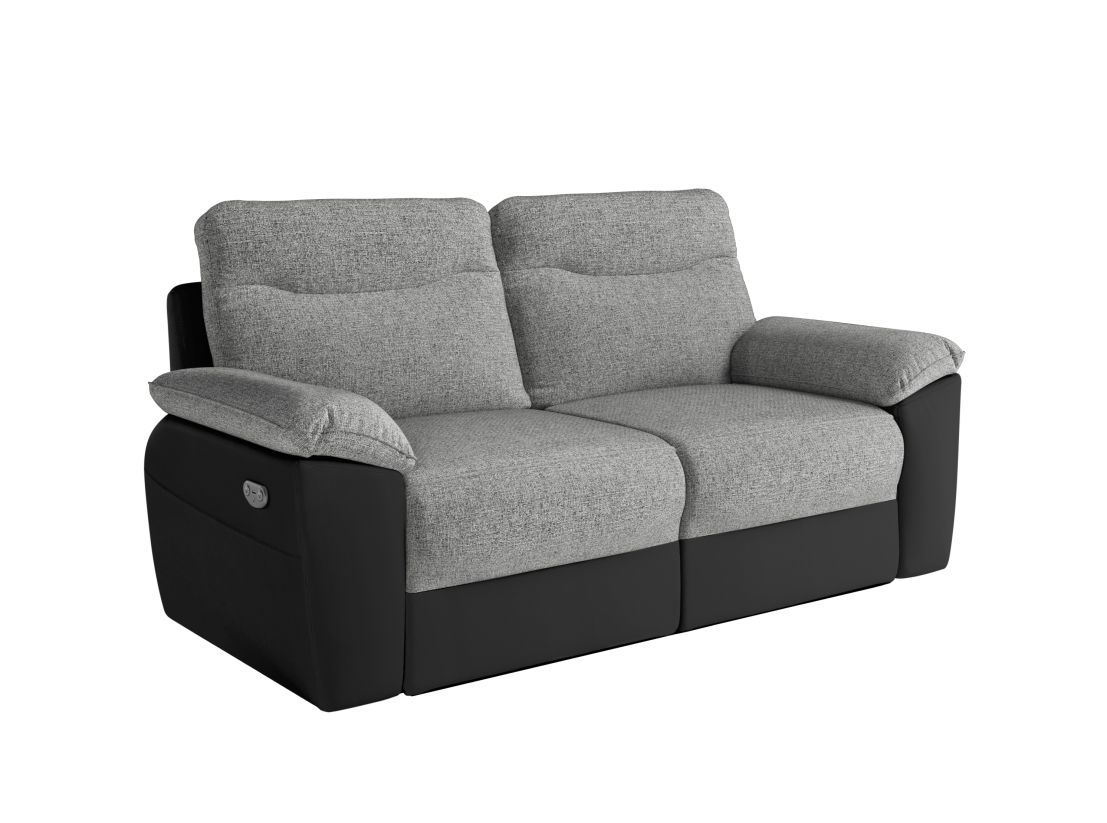 Canapé de relaxation électrique ROSS 3 places en tissu et simili