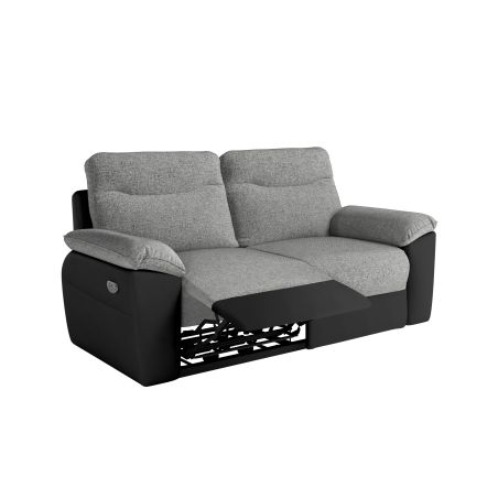 Canapé de relaxation électrique ROSS 3 places en tissu et simili