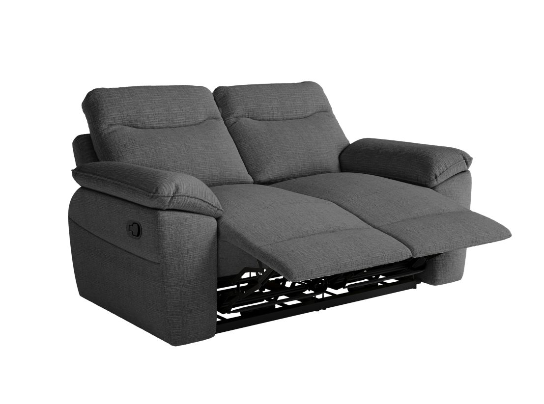 Canapé de relaxation manuel ROSS 2 places en tissu texturé 3D