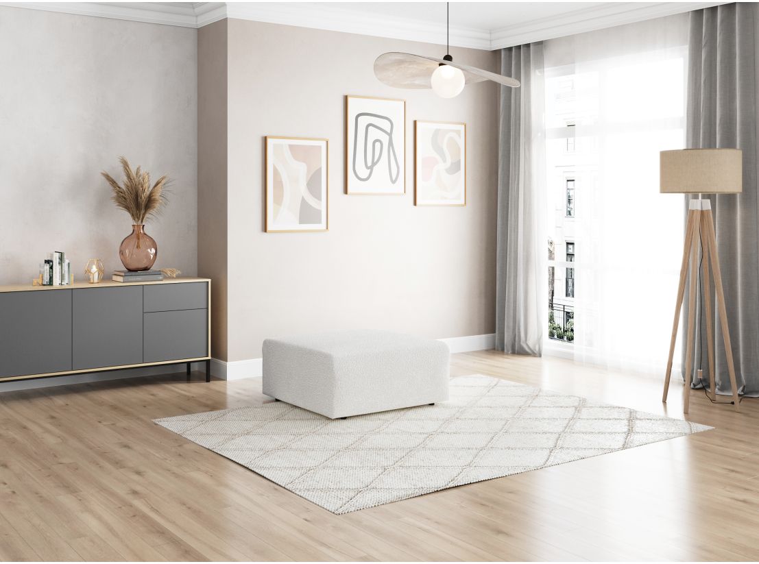 Pouf ROMANE en tissu bouclette