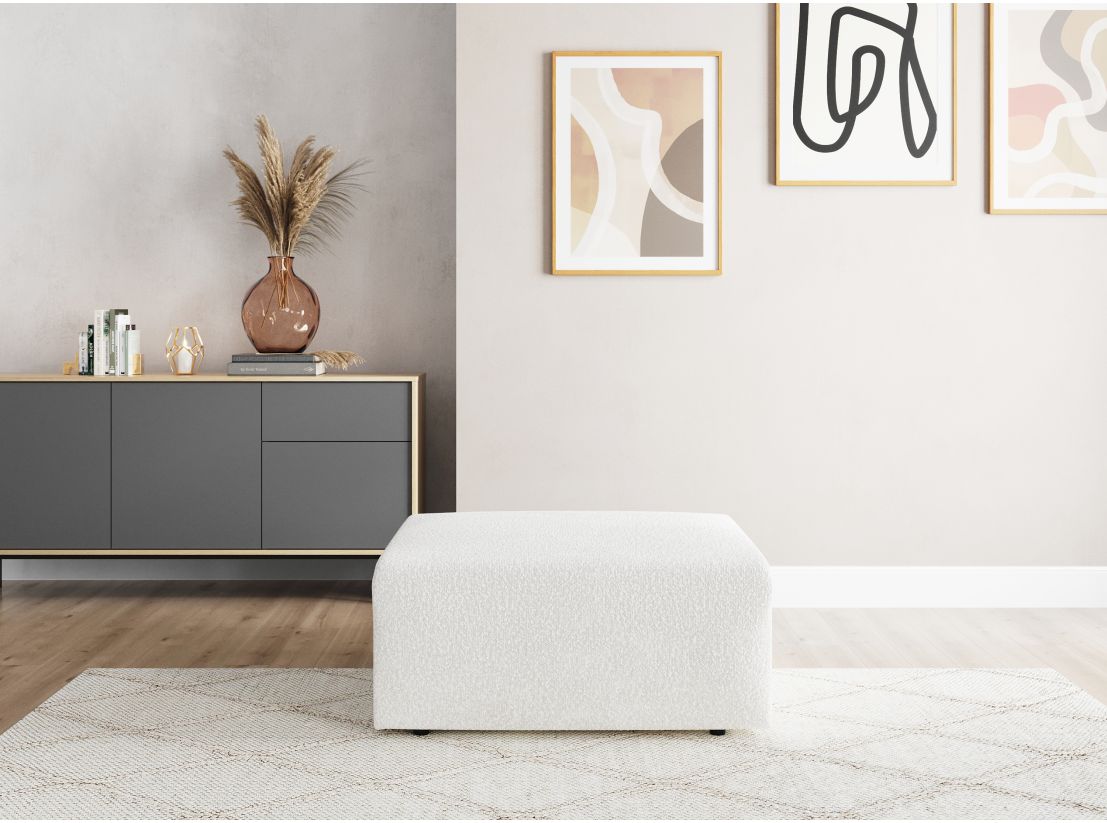 Pouf ROMANE en tissu bouclette