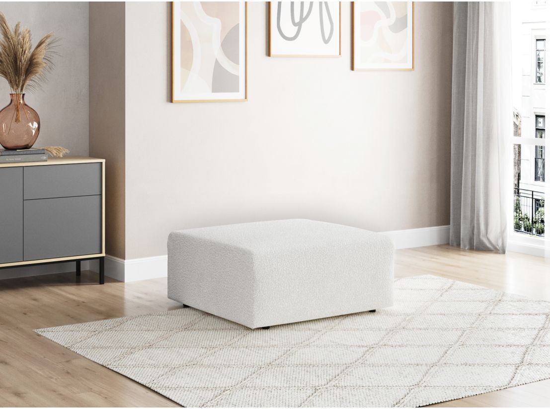 Pouf ROMANE en tissu bouclette
