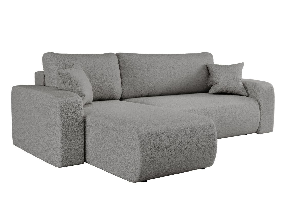 Canapé d'angle ALYA convertible et réversible 3 places en tissu bouclette