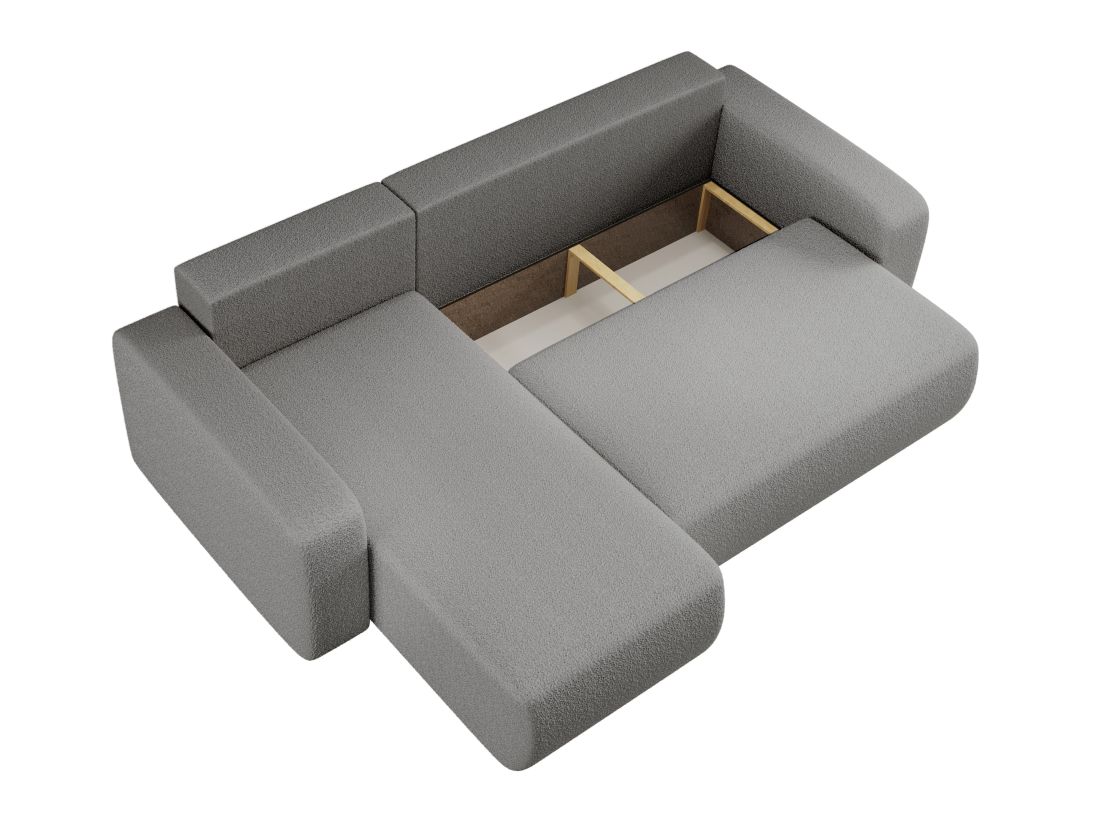 Canapé d'angle ALYA convertible et réversible 3 places en tissu bouclette