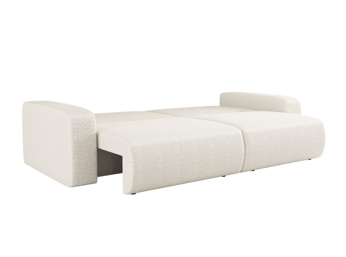 Canapé droit 3 places ALYA convertible en tissu bouclette