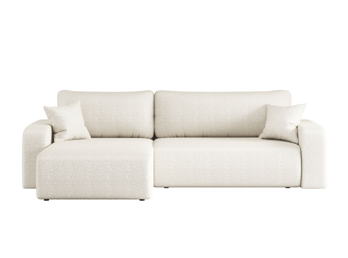 Canapé LYANA d'angle XL réversible et convertible 4 places en tissu bouclette