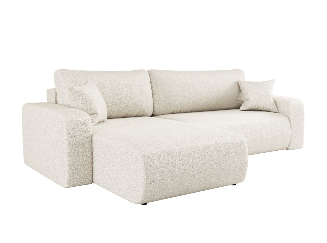 Canapé LYANA d'angle XL réversible et convertible 4 places en tissu bouclette