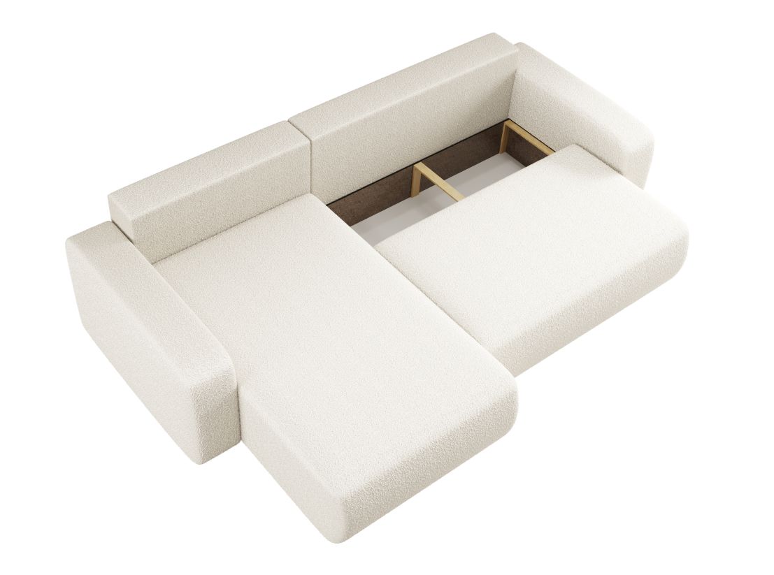 Canapé LYANA d'angle XL réversible et convertible 4 places en tissu bouclette