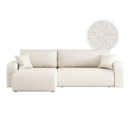 Canapé LYANA d'angle XL réversible et convertible 4 places en tissu bouclette