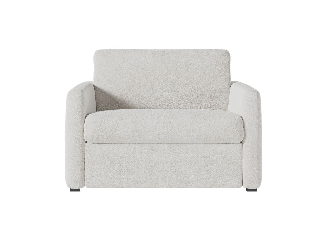 Fauteuil AGATHE convertible express couchage quotidien 70x190cm en tissu bouclette