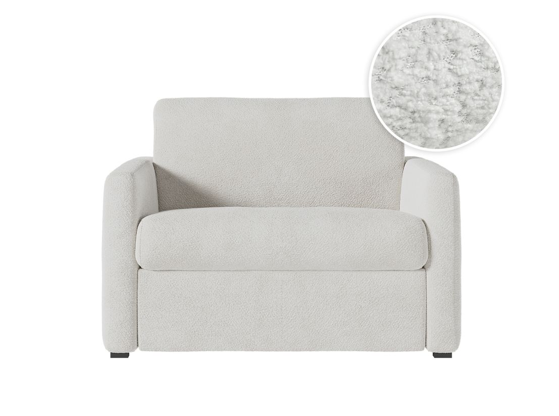 Fauteuil AGATHE convertible express couchage quotidien 70x190cm en tissu bouclette