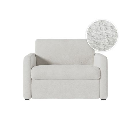 Fauteuil AGATHE convertible express couchage quotidien 70x190cm en tissu bouclette