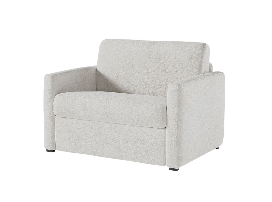 Fauteuil AGATHE convertible express couchage quotidien 70x190cm en tissu bouclette