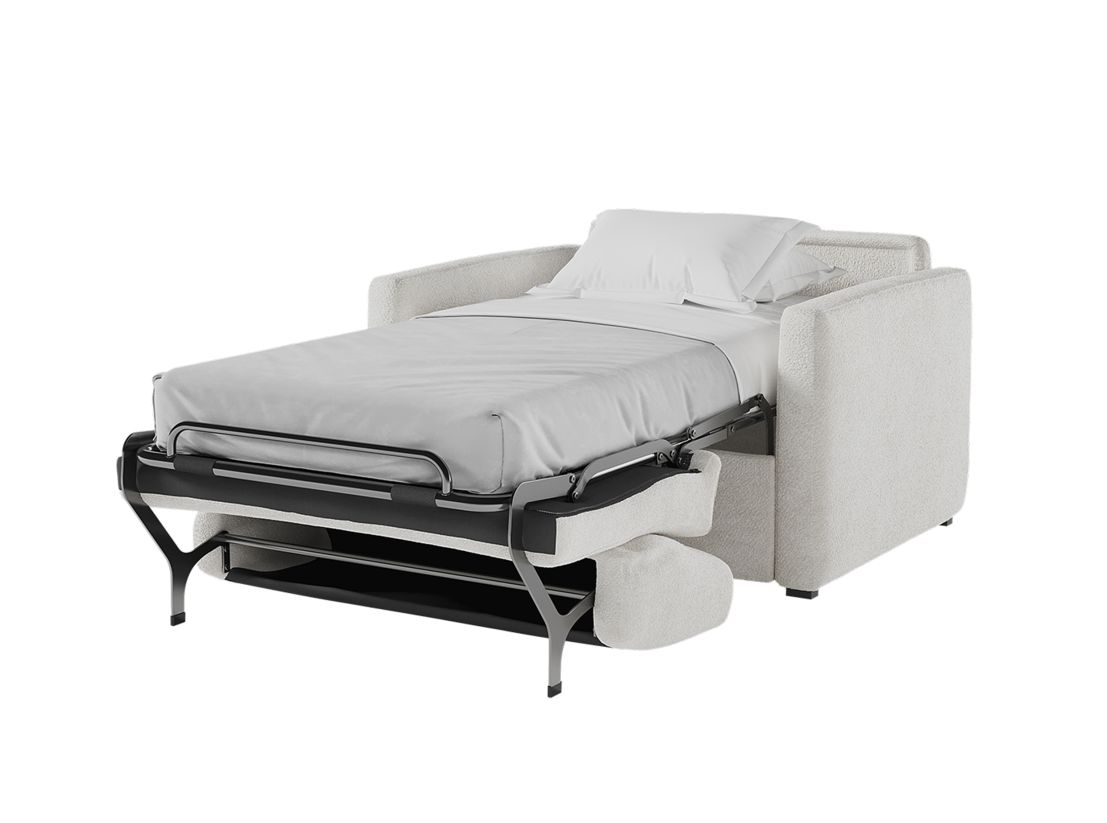 Fauteuil AGATHE convertible express couchage quotidien 70x190cm en tissu bouclette