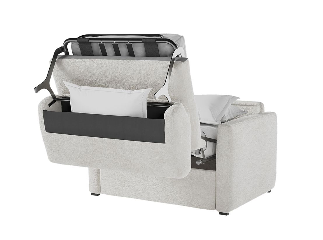 Fauteuil AGATHE convertible express couchage quotidien 70x190cm en tissu bouclette