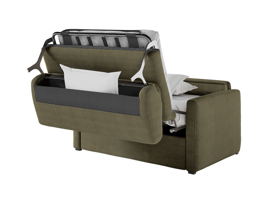 Fauteuil AGATHE convertible express couchage quotidien 100x190cm en velours côtelé