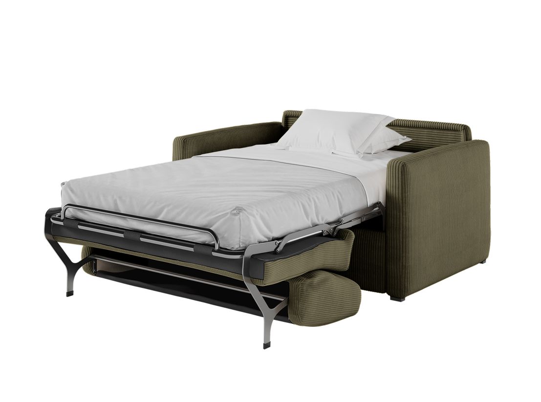 Fauteuil AGATHE convertible express couchage quotidien 100x190cm en velours côtelé