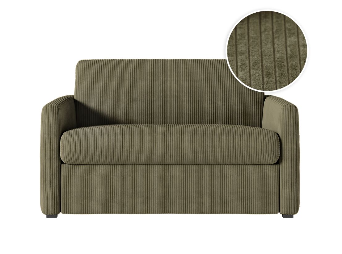 Fauteuil AGATHE convertible express couchage quotidien 100x190cm en velours côtelé