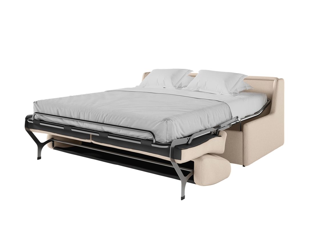 Canapé convertible express 3 places AGATHE couchage quotidien 140x190cm sans accoudoirs en tissu