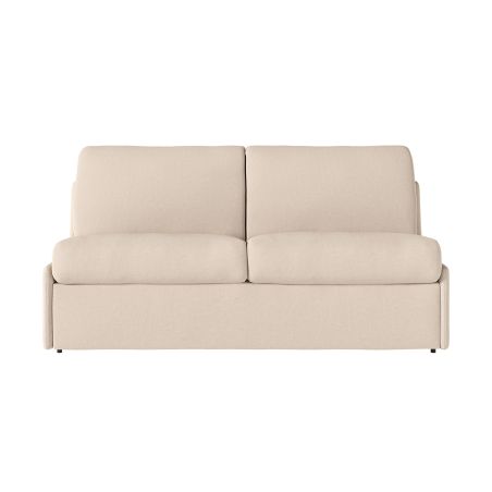 Canapé convertible express 3 places AGATHE couchage quotidien 140x190cm sans accoudoirs en tissu