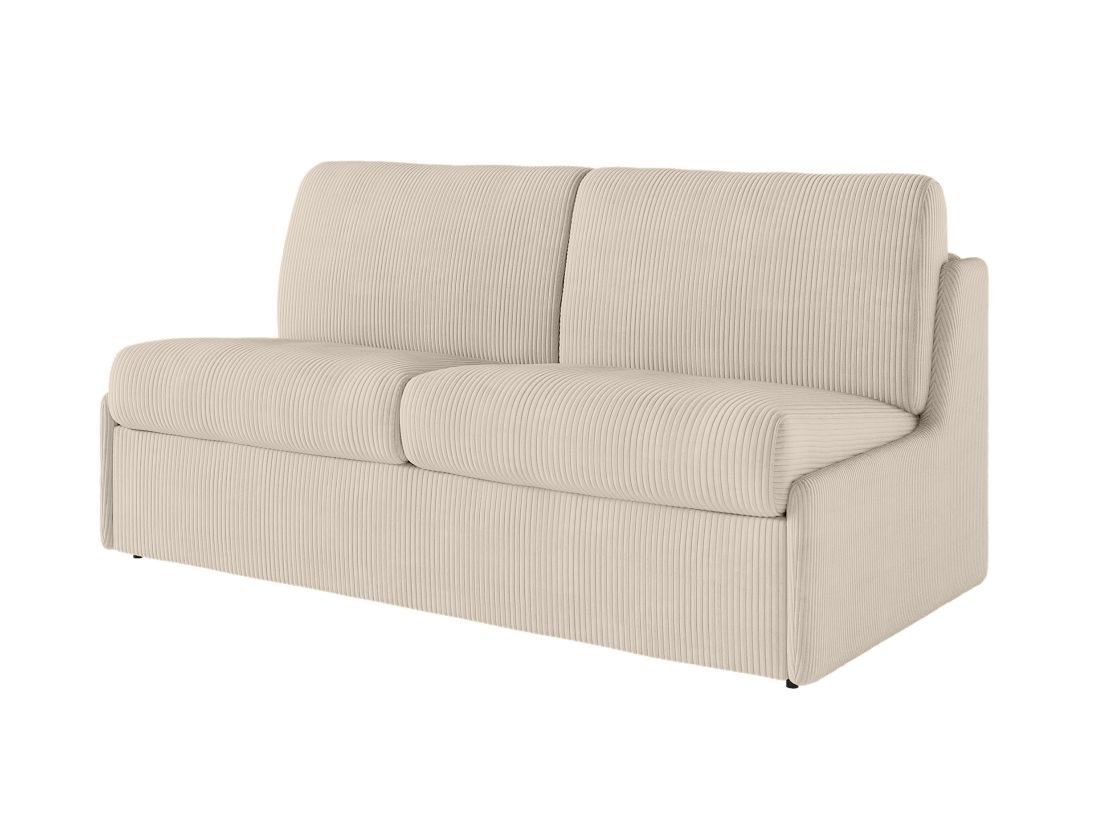 Canapé convertible express 3 places AGATHE couchage quotidien 140x190cm sans accoudoirs en velours côtelé