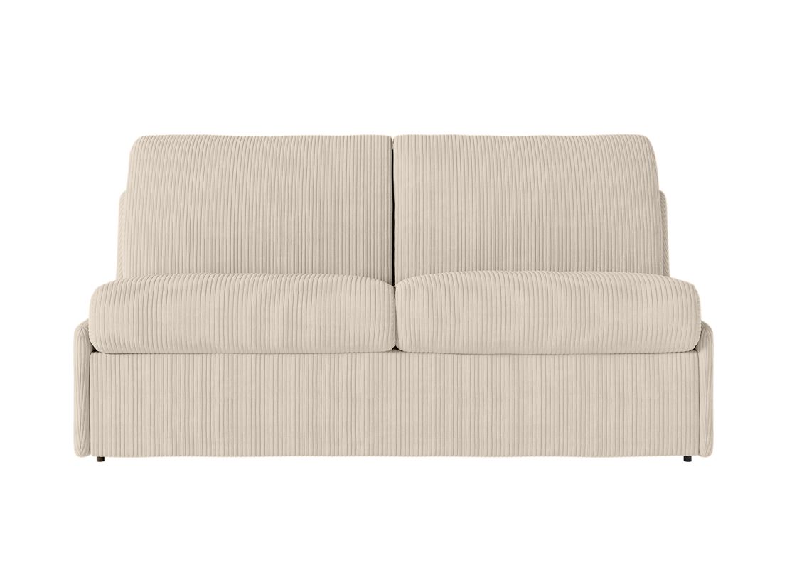 Canapé convertible express 3 places AGATHE couchage quotidien 140x190cm sans accoudoirs en velours côtelé
