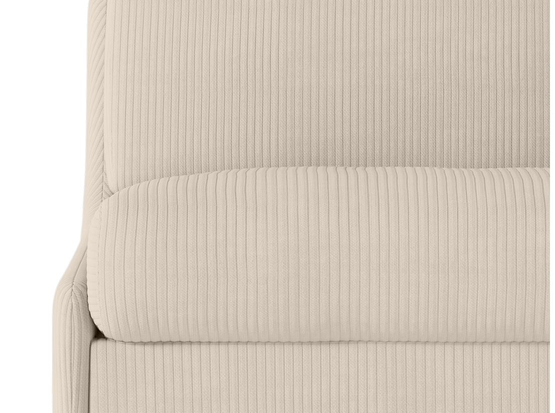 Canapé convertible express 3 places AGATHE couchage quotidien 140x190cm sans accoudoirs en velours côtelé