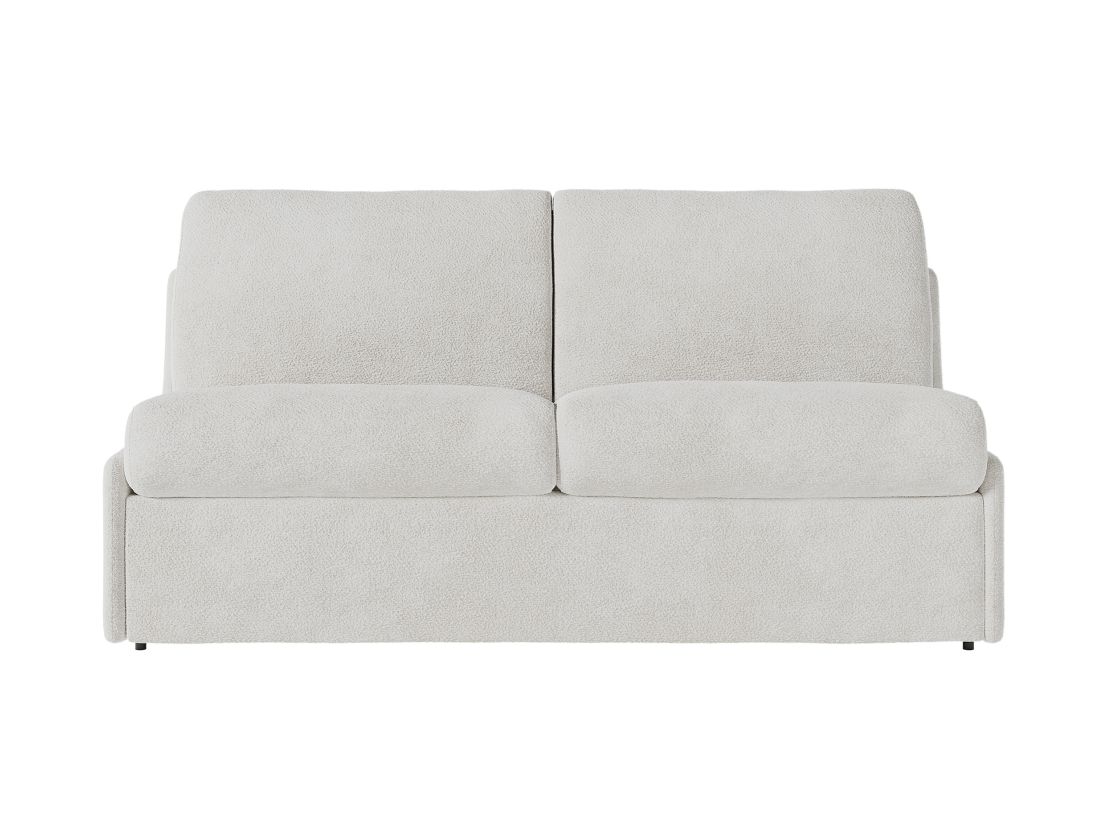 Canapé convertible express 3 places AGATHE couchage quotidien 140x190cm sans accoudoirs en tissu bouclette