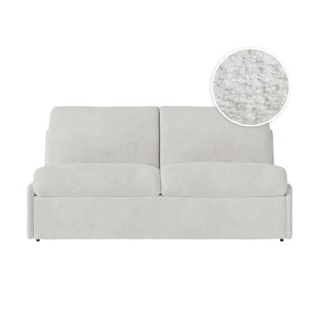 Canapé convertible express 3 places AGATHE couchage quotidien 140x190cm sans accoudoirs en tissu bouclette