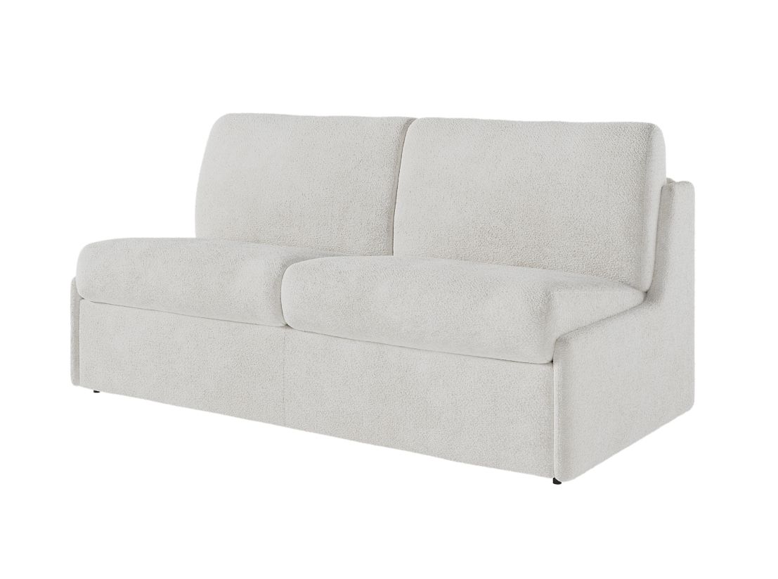 Canapé convertible express 3 places AGATHE couchage quotidien 140x190cm sans accoudoirs en tissu bouclette