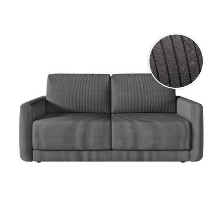 Canapé CLARA convertible express 3 places couchage quotidien 140x190cm en velours côtelé - épaisseur matelas 17cm